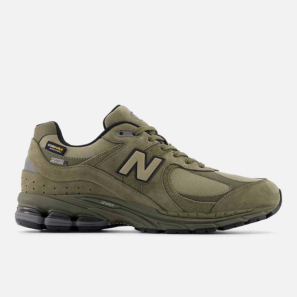 New Balance 2002R Shoes Dark Camo with Dark Stoneware and Black